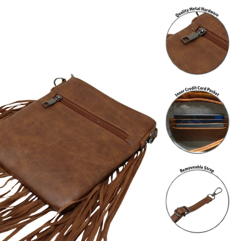 Western Themed Crossbody Tassel Bag