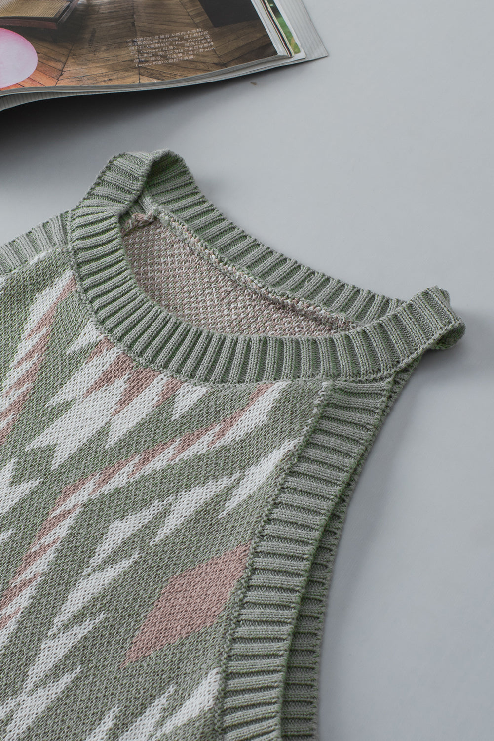 Laurel Green Western Aztec Pattern Knit Sweater Tank