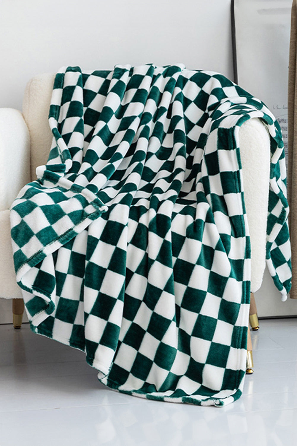 Checkerboard Printed Soft Throw Blanket