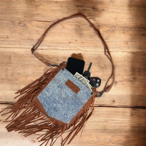 Western Themed Crossbody Tassel Bag