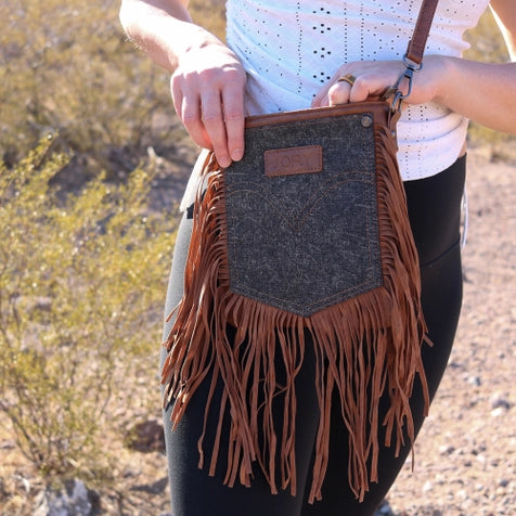 Western Themed Crossbody Tassel Bag