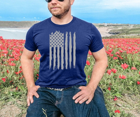 Men's Distressed Flag Patriotic Tee