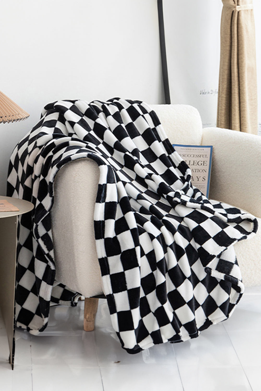 Checkerboard Printed Soft Throw Blanket