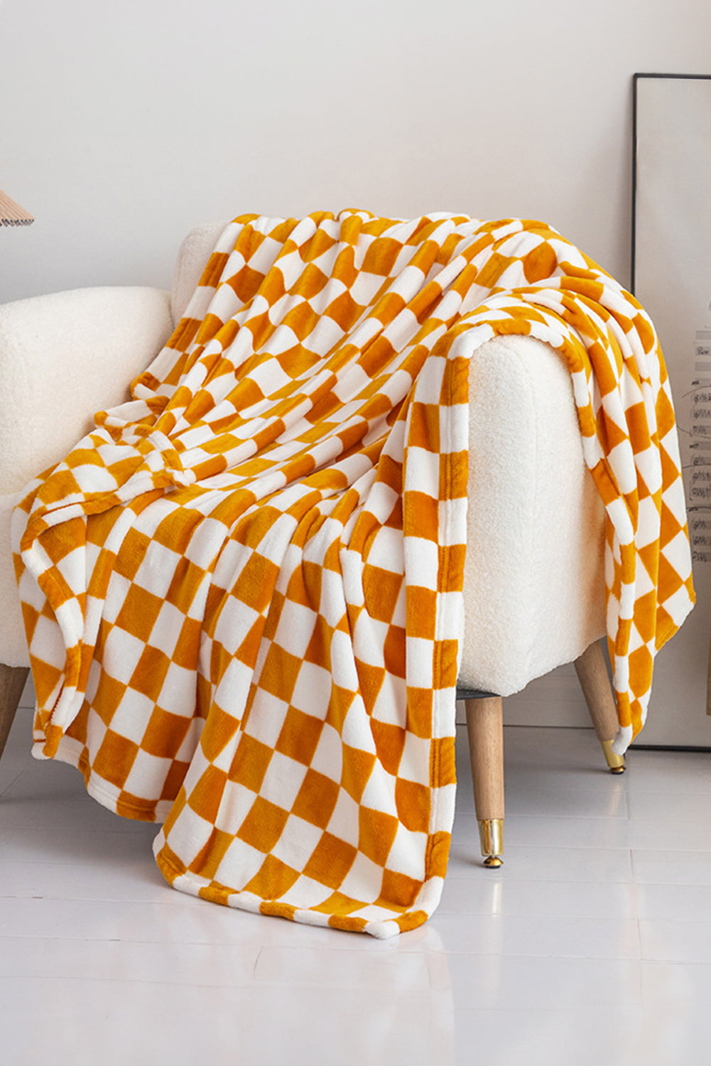 Checkerboard Printed Soft Throw Blanket